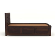 Eldvior Sheesham Wood Single Size Bed With Storage (Walnut Finish)