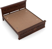 Novren Sheesham Wood King Size Bed Without Storage (Walnut Finish)