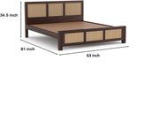 Orvathios Sheesham Wood King Size Bed Without Storage (Walnut Finish)
