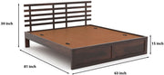 Phentros Sheesham Wood King Size Bed Without Storage (Walnut Finish)