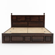 Valtorian Sheesham Wood King Size Bed With Storage (Walnut Finish)