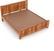 Lithorien Sheesham Wood King Size Bed Without Storage (Honey Finish)