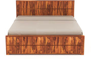 Quirvion Sheesham Wood King Size Bed With Storage (Honey Finish)