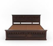Sylvion Sheesham Wood King Size Bed With Storage (Walnut Finish)