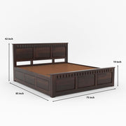 Yovathor Sheesham Wood King Size Bed With Storage (Walnut Finish)