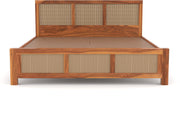 Orvathios Sheesham Wood King Size Bed Without Storage (Honey Finish)