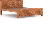 Morsithis Sheesham Wood King Size Bed Without Storage (Honey Finish)