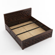 Ulvarinth Sheesham Wood King Size Bed With Storage (Walnut Finish)