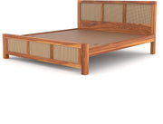 Orvathios Sheesham Wood King Size Bed Without Storage (Honey Finish)
