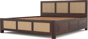 Threxian Sheesham Wood King Size Bed With Storage (Walnut Finish)