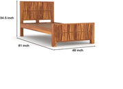 Drendolis Sheesham Wood Single Size Bed (Honey Finish)