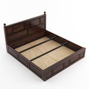 Valtorian Sheesham Wood King Size Bed With Storage (Walnut Finish)