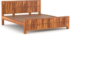 Lithorien Sheesham Wood King Size Bed Without Storage (Honey Finish)