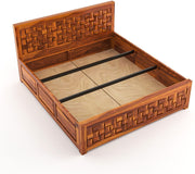 Ulvarinth Sheesham Wood King Size Bed With Storage (Honey Finish)