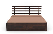 Phentros Sheesham Wood King Size Bed Without Storage (Walnut Finish)