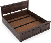 Yovathor Sheesham Wood King Size Bed With Storage (Walnut Finish)