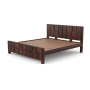 Lithorien Sheesham Wood King Size Bed Without Storage (Walnut Finish)