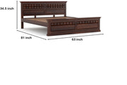 Novren Sheesham Wood King Size Bed Without Storage (Walnut Finish)
