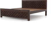 Morsithis Sheesham Wood King Size Bed Without Storage (Walnut Finish)