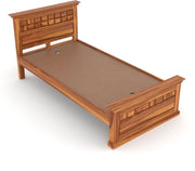 Golveris Sheesham Wood Single Size Bed (Honey Finish)