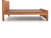 Morsithis Sheesham Wood King Size Bed Without Storage (Honey Finish)