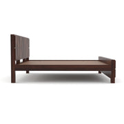 Lithorien Sheesham Wood King Size Bed Without Storage (Walnut Finish)