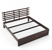 Phentros Sheesham Wood King Size Bed Without Storage (Walnut Finish)
