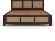 Threxian Sheesham Wood King Size Bed With Storage (Walnut Finish)