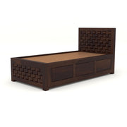 Eldvior Sheesham Wood Single Size Bed With Storage (Walnut Finish)