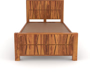 Drendolis Sheesham Wood Single Size Bed (Honey Finish)