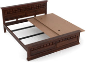 Novren Sheesham Wood King Size Bed Without Storage (Walnut Finish)