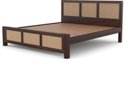 Orvathios Sheesham Wood King Size Bed Without Storage (Walnut Finish)