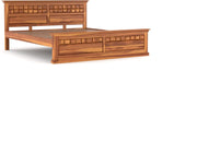 Novren Sheesham Wood King Size Bed Without Storage (Honey Finish)