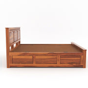 Yovathor Sheesham Wood King Size Bed With Storage (Honey Finish)