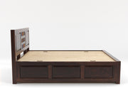 Wythenis Sheesham Wood King Size Bed With Storage (Walnut Finish)