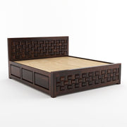 Ulvarinth Sheesham Wood King Size Bed With Storage (Walnut Finish)