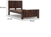 Drendolis Sheesham Wood Single Size Bed (Honey Finish)