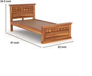 Golveris Sheesham Wood Single Size Bed (Honey Finish)