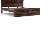 Novren Sheesham Wood King Size Bed Without Storage (Walnut Finish)