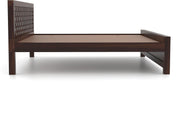 Morsithis Sheesham Wood King Size Bed Without Storage (Walnut Finish)