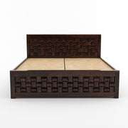 Ulvarinth Sheesham Wood King Size Bed With Storage (Walnut Finish)