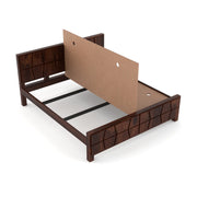 Lithorien Sheesham Wood King Size Bed Without Storage (Walnut Finish)