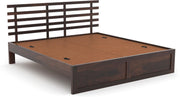 Phentros Sheesham Wood King Size Bed Without Storage (Walnut Finish)