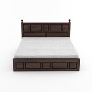 Valtorian Sheesham Wood King Size Bed With Storage (Walnut Finish)