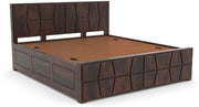 Quirvion Sheesham Wood King Size Bed With Storage (Walnut Finish)