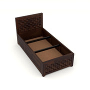 Eldvior Sheesham Wood Single Size Bed With Storage (Walnut Finish)