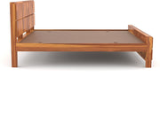 Lithorien Sheesham Wood King Size Bed Without Storage (Honey Finish)