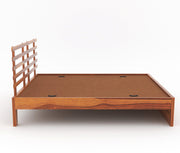 Phentros Sheesham Wood King Size Bed Without Storage (Honey Finish)
