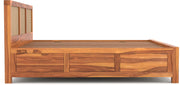 Threxian Sheesham Wood King Size Bed With Storage (Honey Finish)