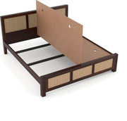Orvathios Sheesham Wood King Size Bed Without Storage (Walnut Finish)